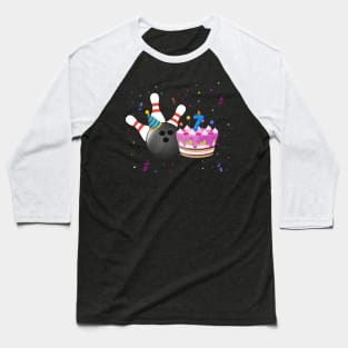 Bowling 7th Birthday Bday Party Kids 7 years Old Bowler Baseball T-Shirt